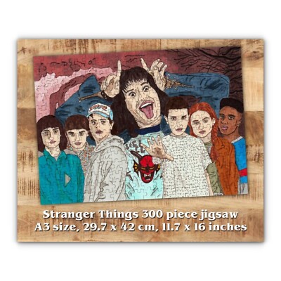 Stranger Things Artwork Puzzle 300 Teile, A3. Ein einzigartiges Geschenk für Fans!