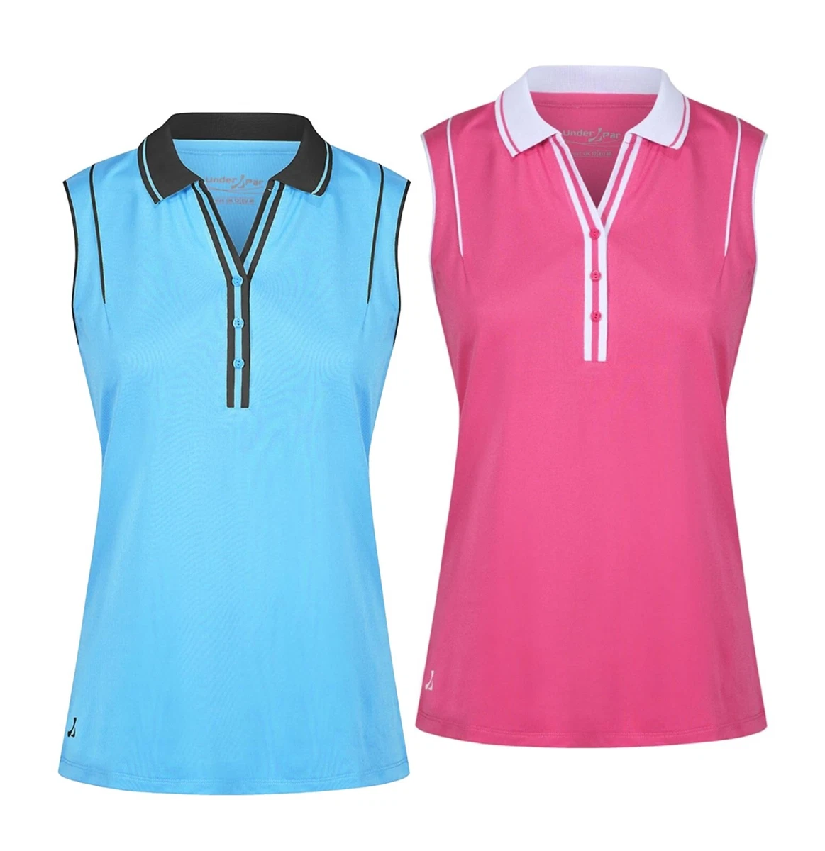 Ladies Under Par Plus Size Sports Sleeveless Golf Polo Top Sizes
