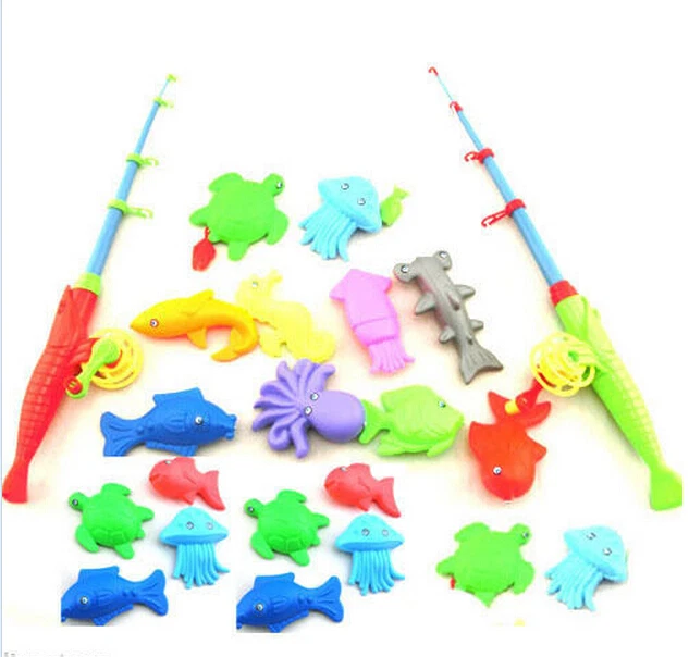 UK_Magnetic Fishing Game Toy Rod 10 Fish Hook Catch Kids Childern