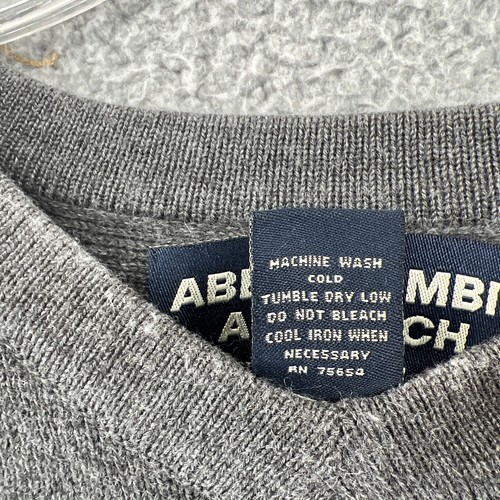 90s Vtg Abercrombie Fitch XL Sweater Gray VNeck Stripe Athletic Fit A92 - Picture 13 of 14