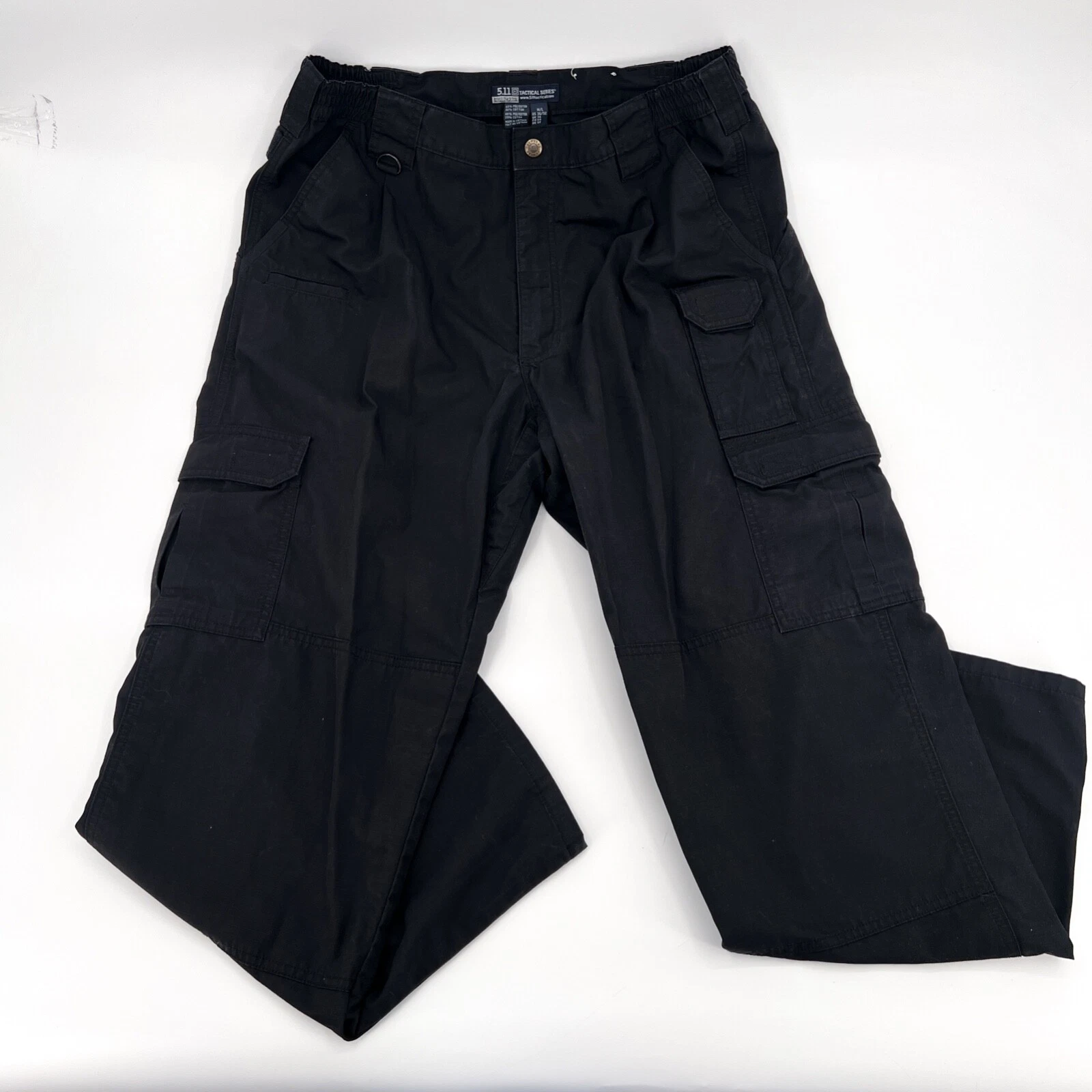 5.11 Tactical Pants mens 36 Black Straight Leg Mid Rise Cargo Flat Front