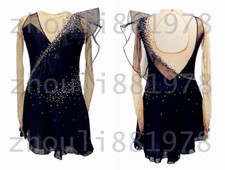 Ice Figure Skating Dress Figure skaitng Dress For Competition black