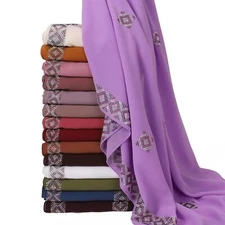 Chiffon Rhinestone New Women Long Hijab Headscarf Muslim Turban Head Wrap Shawl