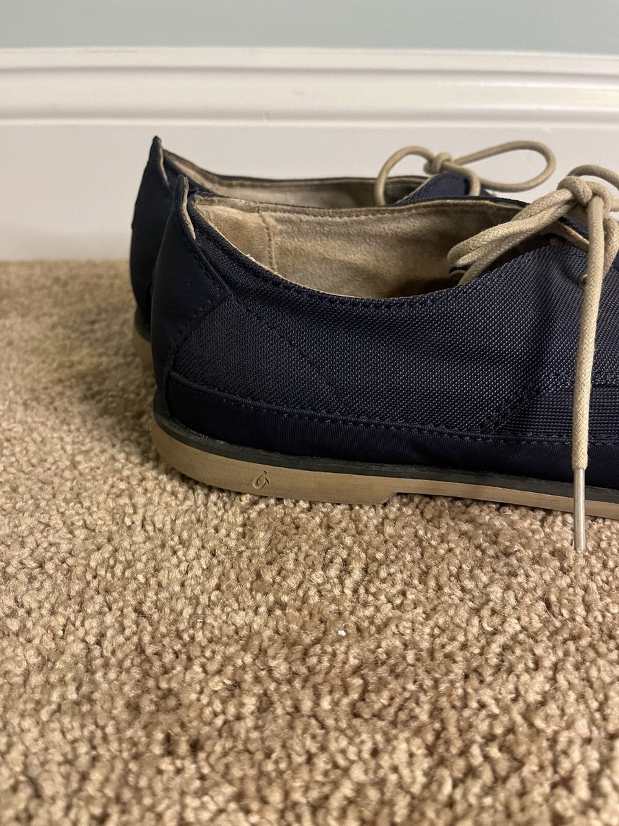Olukai Honolulu Canvas Blue Lace Up Mens Size 9 Oxford  display picture 1