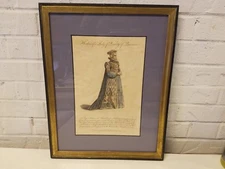 The Habit of a Lady of Quality of Bavaria Hand Colored Framed Print 1760