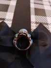 Genuine Larimar & Sleeping Beauty Turquoise Ring in SIZE 6 — photo 3