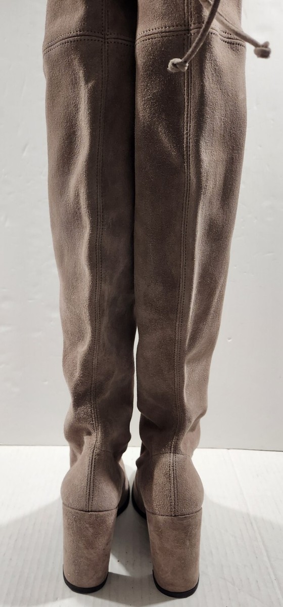 Stuart Weitzman Hiline Hazsue Beige Over The Knee Suede Riding