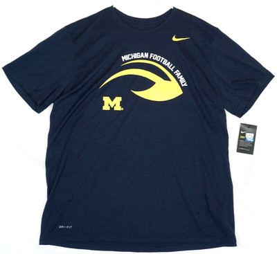 Nike Michigan Football Family Legend SS T-Shirt Dri Fit Navy Blau Herren 2XL