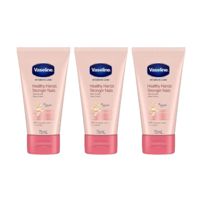 Vaseline Healthy Hands Stronger Nails Hand Lotion 75ml x 3