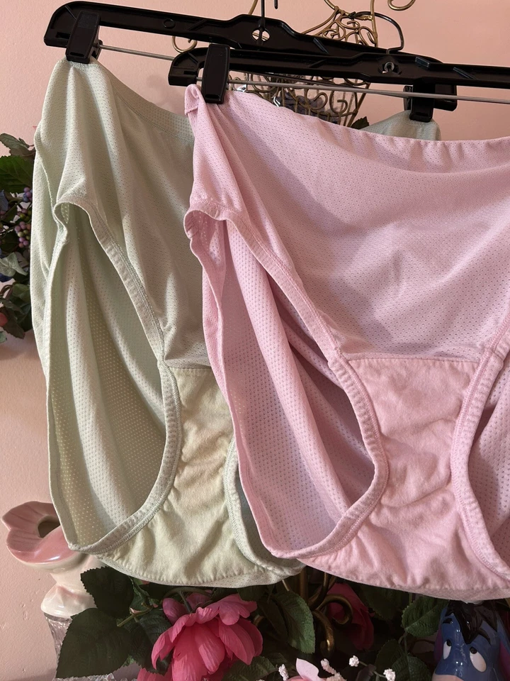 Lote de 2 bragas talla 11 rosa y verde con refuerzo de algodón Foto 3 de 4