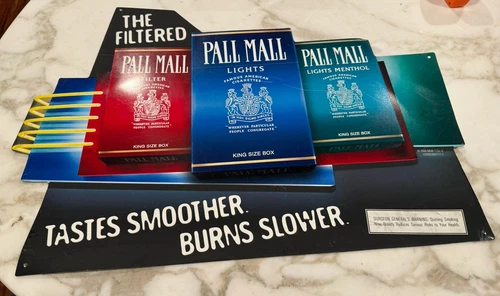 Vintage 2000 Pall Mall Cigarettes Cigarette Box Hanging Tin Advertising Sign