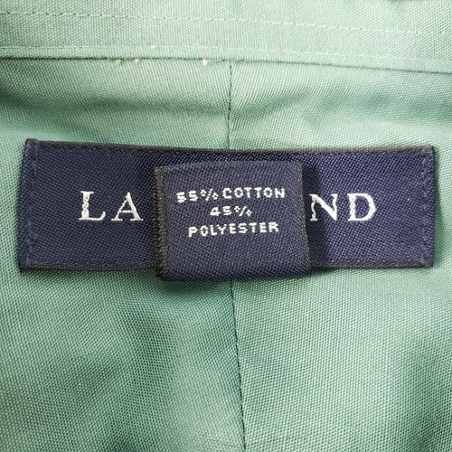Camisa de vestir Lands End de tela ancha sin arrugas manga larga alta 16-37 verde - Imagen 12 de 16