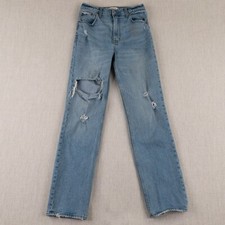 Abercrombie  Fitch The 90's Straight Ultra High Rise Jeans Womens 27 Retro Blue