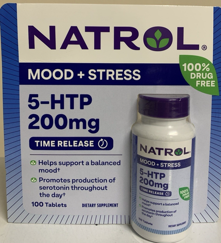 Natrol Mood + Stress 5-HTP Time Release Tabletten, 200mg, 100 Stück, 31.07.2025