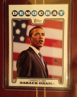 Obama Rookie Card BARACK OBAMA ROOKIE CARD 2008 Topps Campaign #BO RARE USA President ...