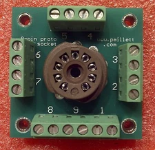 9-pin breadboard / prototype tube socket for DIY experimenting