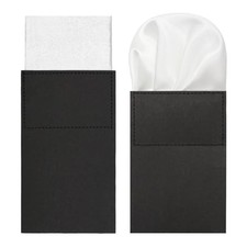 Prefolded Pocket Squares for Men Solid Color Pre White Round 1 white Flat 1