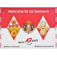 [#343784] Monaco, 1 Cent to 2 Euro, 2002, Monnaie de Paris, BU, MS(65-70)