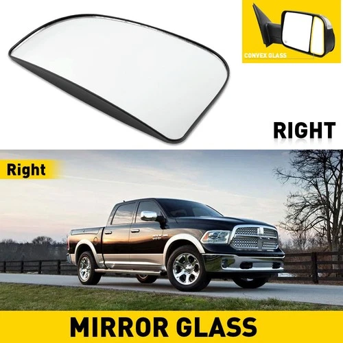 Exterior Mirror Glass Power Heated RH Passenger Side for Dodge Ram 1500 2500 EKK