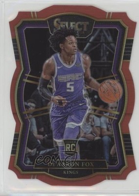 2017 Select Premier Level Red Die-Cut Prizm /135 De'Aaron Fox #175 Rookie RC 1s6