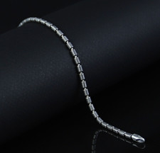 Bracciale uomo catena minimalista in argento 925, bracciale catena vintage ossidato