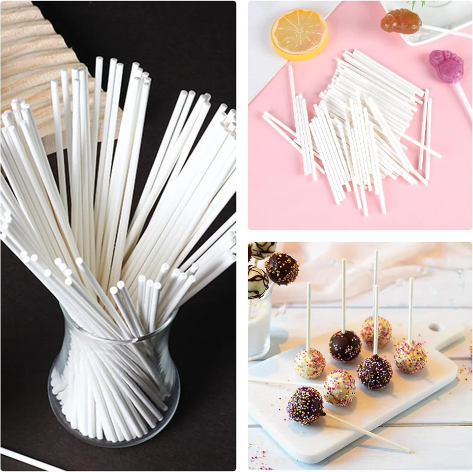 Cake Pop Stiele Papier Set 10cm 15cm Lollipop Sticks für Lollis Kuchen Desserts - Bild 4 von 4