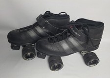 Riedell Speed Roller Skates Size 10 Black Gray Model 701 Torq/ Demon Wheels