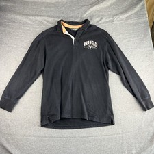 Wrangler Polo Shirt Size M Black Long Sleeve Collared Casual Top Country