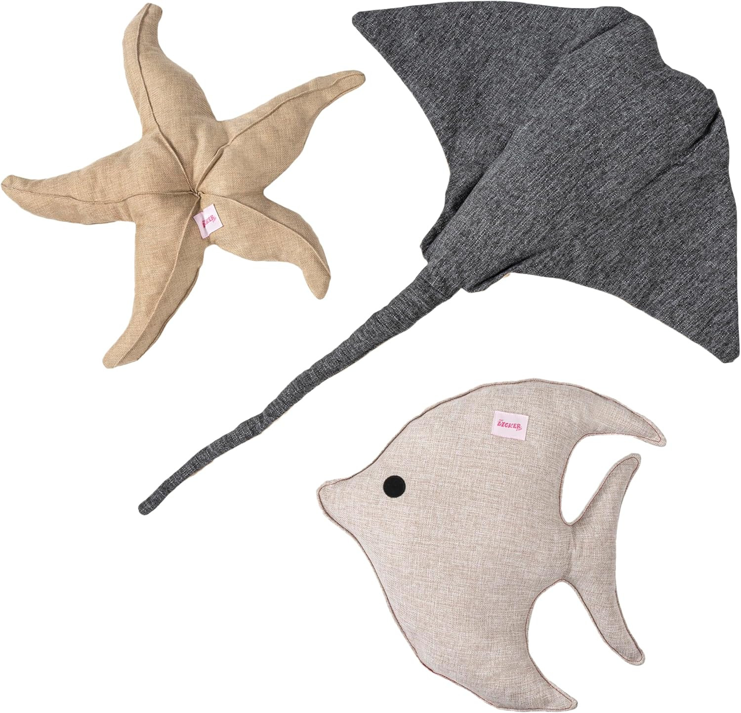 DTY1004A-L-3SET Cancun Large Coastal Reef Fish Chenille Sque