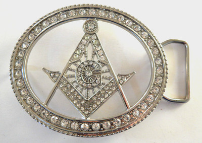   BELT BUCKLE Masons Freemasons  Masonic Rhinestone  NWOT  