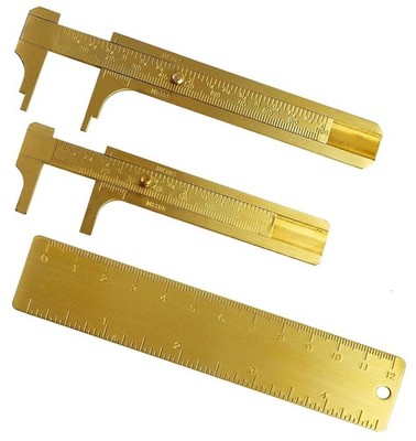 3Pcs Brass Vernier Caliper Pocket Caliper Handy Caliper Measuring Mini Tool Doub