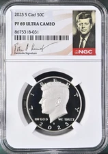 2025 S Kennedy Clad Half Dollar 50C NGC PF69 UCam Signature Label AYG