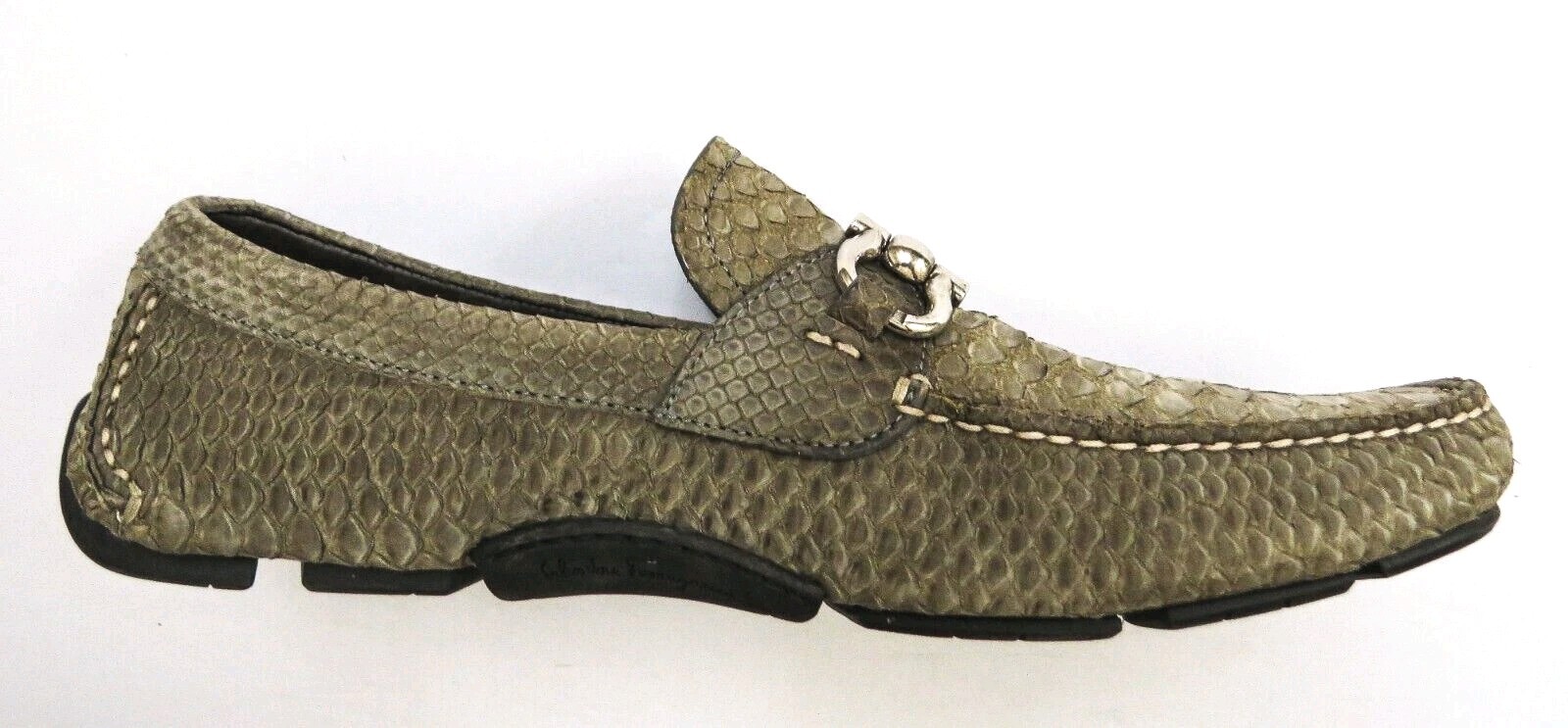 SALVATORE FERRAGAMO Olive Python Snakeskin Leathe… - image 8
