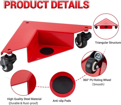 4pcs Furniture Dolly Set,2000LBS Corner Mover,3-Swivel Wheels Moving Dollies - Picture 7 of 7