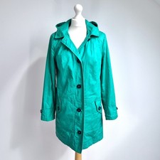 Per Una Stormwear Coat Rain Jacket M&S Jade Green Lined Waterproof Hooded 10