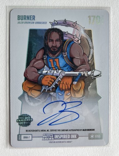 🏀 Bo Jackson Battle Arena Burner Jalen Brunson Unmasked Autographed Steel #170