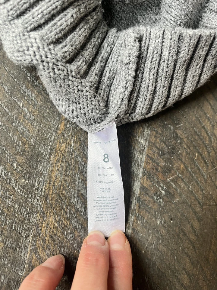 OshKosh B'gosh Sweater Boys Sz 8 Gray Red Collared Argyle Knit Pullover EUC - Image 4 of 4