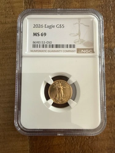 1/10 oz gold 2026 $5 American Eagle NGC MS69