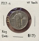 1927-S Standing Liberty Quarter VF Details - Lightly Wiped