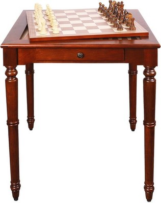 GSE Deluxe Chess/Checkers/Backgammon Board Game Table w/Coffee Tabletop Cherry