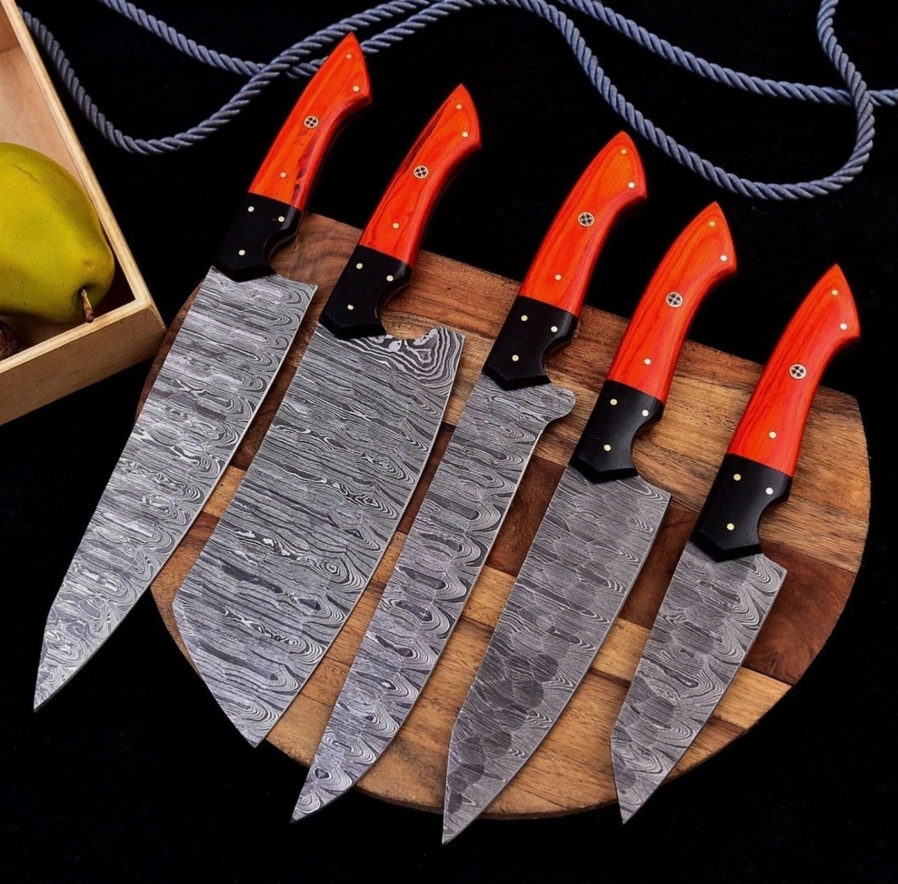 CUSTOM HANDMADE DAMASCUS STEEL CHEF KNIFE SET KITCHEN KNIVES CHEF SET CUTLARY,
Opens in a new window