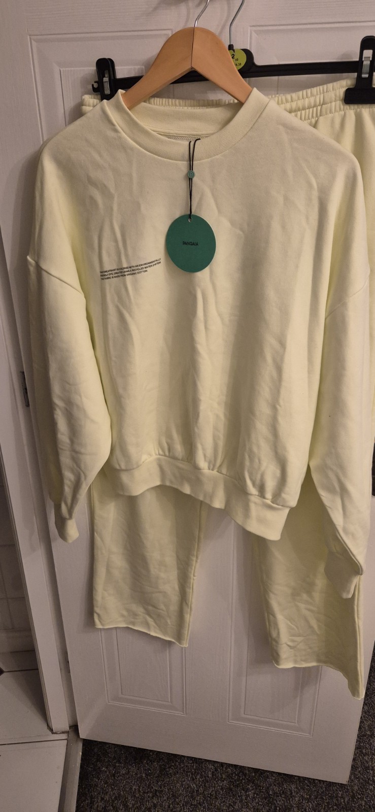 Pangaia Size 10 Oversized Cotton Jumper And Trousers Tracksuit Mint Yellow New image 2