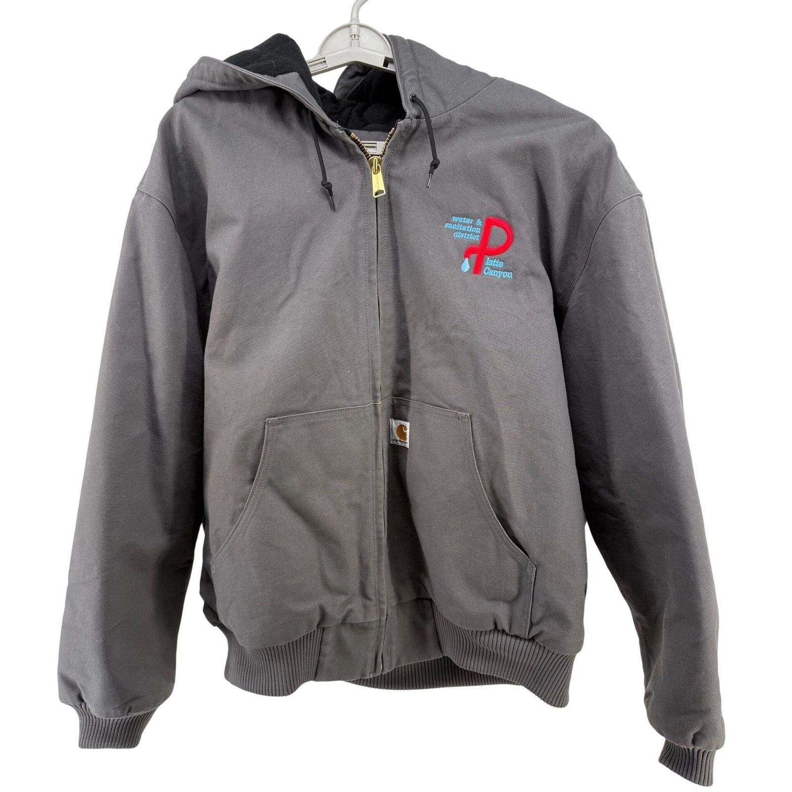 Carhartt Loose Fit Washed Duck Insulated Active Jacket Mens Grey 3XL Logo