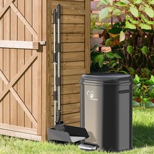 Dog Poop Trash Can Outside, Waste Bin with Lid and Removable Inner,Metal Rake...