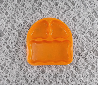 Gerber BPA Free - Plastic Childs Plate Non-Slide w/Suction Cups Orange Color