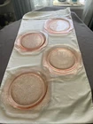 Federal Madrid Pink Depression Glass 10.5 Plates Set of 4