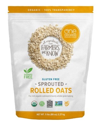 One Degree Organic Gluten Free Sprouted Rolled Oats 5 Lbs (80 Oz) EXP 04/2027