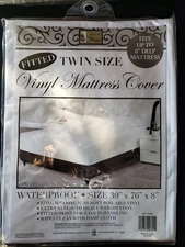 Twin New Waterproof Vinyl Fitted Mattress Cover