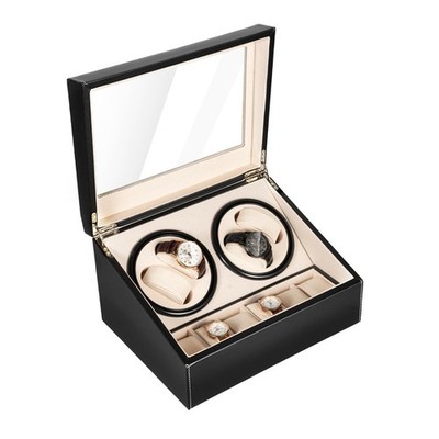 WANLECY 4+6 Automatic Watch Winder Rotating Display Box Leather Watch Storage...
