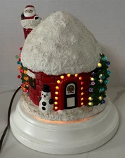 Vintage Ceramic Igloo House with Lighted Ceramic Base + Bulb